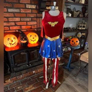 Wonder Woman Kids Costume - Red, Blue, and Gold